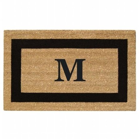 NEDIA HOME Nedia Home 33020M 36 x 20 in. SuperScraper Black Single Picture Frame Mat  Monogrammed M 33020M